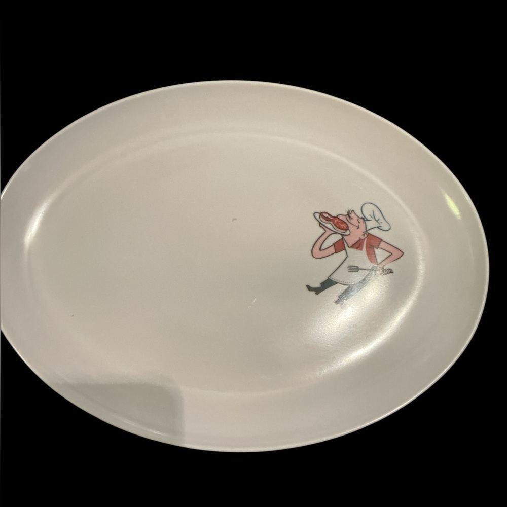 Set of four vintage melamine platters